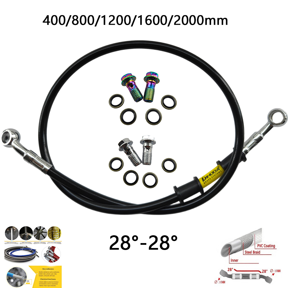 28°-28° Black Braided Stainles - Motorcycle Brake Cable recension och pris
