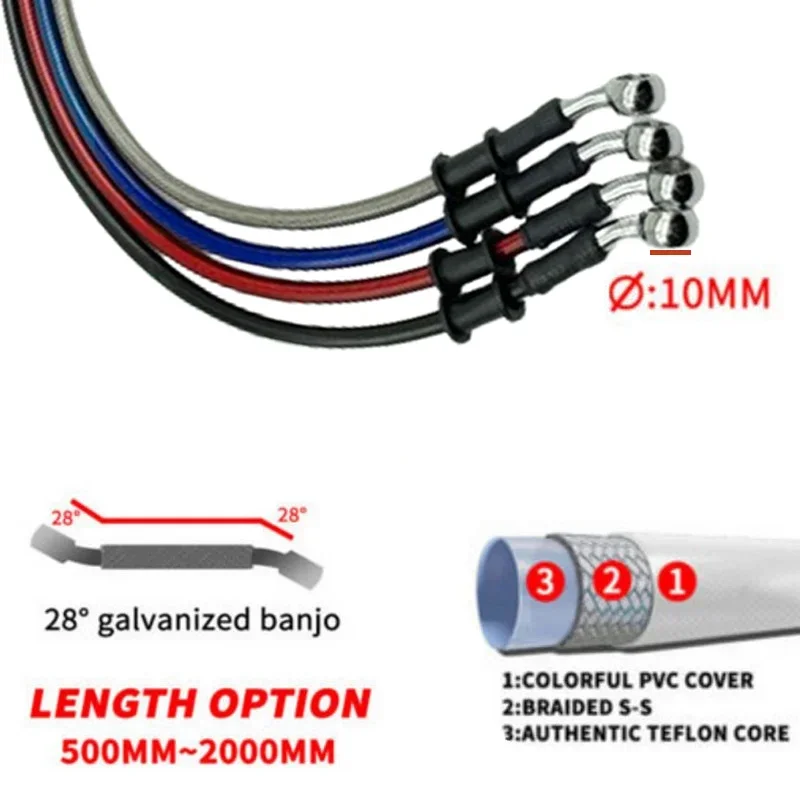 2X Universal 30cm-220cm 28° Mo - Motorcycle Brake Cable recension och pris